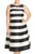 Adrianna Papell - 41913061 Sleeveless Striped Mikado A-Line Dress in Black and White
