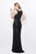 Primavera Couture - Sequined Illusion Jewel Neck Sheath Dress 1267 in Black