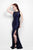 Primavera Couture - Sequined Illusion Jewel Neck Sheath Dress 1267 in Purple