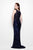 Primavera Couture - Sequined Illusion Jewel Neck Sheath Dress 1267 in Purple
