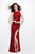 Primavera Couture - Sequined Illusion Jewel Neck Sheath Dress 1267 in Red