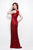Primavera Couture - Sequined Illusion Jewel Neck Sheath Dress 1267 in Red