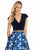 Ashley Lauren - 1268 Royal Blue Geometric Ballgown in Black and Multi-Color