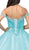 Dancing Queen - 1268 Bedazzled Off-shoulder Quinceanera Ballgown In Blue