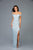 Scala - 48985 Sequined Off-Shoulder Fitted Dress In Blue