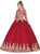 Dancing Queen - 1270 Gilded Long Sleeve Quinceanera Ballgown In Red
