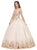 Dancing Queen - 1270 Gilded Long Sleeve Quinceanera Ballgown In Nude