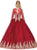 Dancing Queen - 1270 Gilded Long Sleeve Quinceanera Ballgown In Red