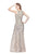Primavera Couture Beaded Geo Patterned Sleeveless Sheath Gown 1271 - 1 Pc. Champagne in size 4 Available