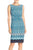 Donna Morgan - D4318M Scalloped Print Bodycon Dress  in Blue and Multi-Color