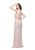 Primavera - 1272 Petal Motif Illusion Sheath Gown in Pink