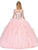 Dancing Queen - 1273 Crystal Adorned Cap Sleeve Quinceanera Ballgown In Pink