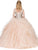 Dancing Queen - 1273 Crystal Adorned Cap Sleeve Quinceanera Ballgown In Neutral