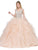 Dancing Queen - 1273 Crystal Adorned Cap Sleeve Quinceanera Ballgown In Neutral
