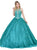 Dancing Queen - 1274 Bejeweled Halter Neck Quinceanera Ballgown In Blue and Green