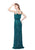 Primavera - 1274 Scallop Motif Sheath Evening Dress in Green