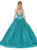 Dancing Queen - 1274 Bejeweled Halter Neck Quinceanera Ballgown In Blue and Green
