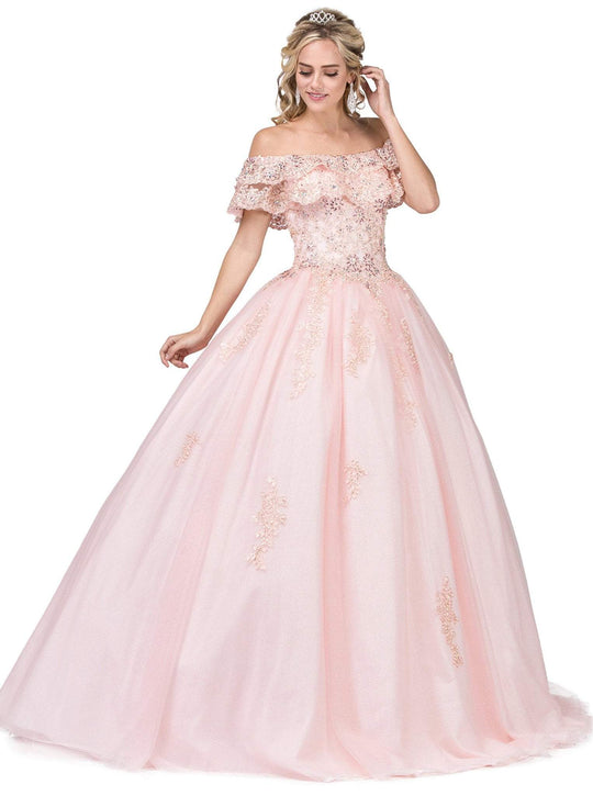 Dancing Queen - 1275 Tiered Scallop-Trimmed Quinceanera Ballgown
