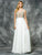 Colors Dress - 1586 Beaded Chiffon A-Line Long Dress in White