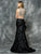 Colors Dress - 1635 Beaded Two Piece Ruffled Mermaid Gown in Black