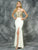 Colors Dress - 1637 Sleeveless Beaded Long Dress with Slit in White