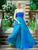 Colors Dress - 1645 Ruched Semi-sweetheart A-line Dress in Blue and Green