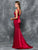 Colors Dress - 1648 Sleeveless V Neck Long Dress in Red
