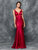 Colors Dress - 1648 Sleeveless V Neck Long Dress in Red