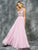 Colors Dress - 1656 Sleeveless Beaded A Line Long Dress in Pink