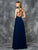 Colors Dress - 1662 Beaded Sleeveless Halter Long Dress in Blue