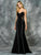 Colors Dress - 1666 Sleeveless V Neck Sheer Trumpet Gown in Black