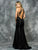 Colors Dress - 1666 Sleeveless V Neck Sheer Trumpet Gown in Black