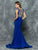 Colors Dress - 1671 Bedazzled Scoop Trumpet Dress in Blue