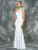Colors Dress - 1676 Beaded High Neck Long Gown in White and Green