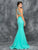 Colors Dress - 1677 Embellished Halter Long Gown with Slit in Blue