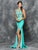 Colors Dress - 1677 Embellished Halter Long Gown with Slit in Blue