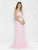 Colors Dress - 1678 Sleeveless Sheer Embellished Long Gown in Pink