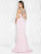 Colors Dress - 1678 Sleeveless Sheer Embellished Long Gown in Pink