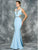 Colors Dress - 1678 Sleeveless Sheer Embellished Long Gown in Blue