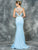 Colors Dress - 1678 Sleeveless Sheer Embellished Long Gown in Blue