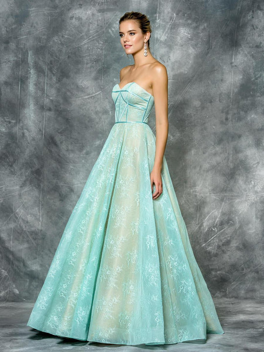 Colors Dress - 1684 Strapless Sweetheart Ballgown in Green
