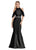 Ashley Lauren - 1275 Flutter Sleeve Mikado Evening Dress in Black