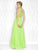 Colors Dress - 1695 Sheer Bateau A-line Dress in Green