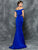 Colors Dress - 1704 Illusion Halter/Off shoulder Neck Sheath Dress in Blue