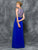 Colors Dress - 1706 Embellished V-Neck A-Line Dress in Blue