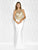 Colors Dress - 1707 Sleeveless Beaded Halter Long Dress in White and Gold
