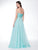 Colors Dress - 1717 Embellished Straight Across Neck A-Line Dress in Green and Neutral