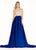 Ashley Lauren - 1276 Beaded Chiffon Evening Dress in Blue