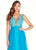 Ashley Lauren Plunging Evening Dress with Overskirt 1277 - 1 pc Turquoise in Size 2 Available