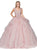 Dancing Queen - 1278 Sweetheart Cap Sleeves Ruffled Quinceanera Gown in Pink